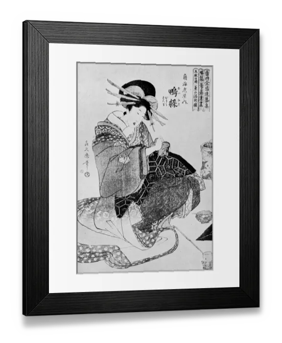 Framed Print : Antique Japanese Illustration: Woman by Kikumaro Framed Print : Antique Japanese Illustration: Woman by Kikumaro
