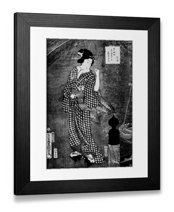 Framed Print : Antique Japanese Illustration: woman by Kunisada Framed Print : Antique Japanese Illustration: woman by Kunisada