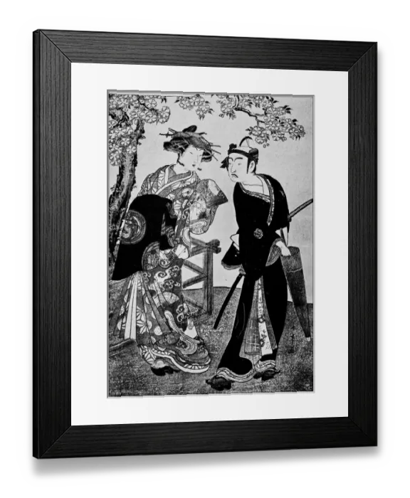 Framed Print : Antique Japanese Illustration: Actors performing by Katsugawa Shunsho Framed Print : Antique Japanese Illustration: Actors performing by Katsugawa Shunsho