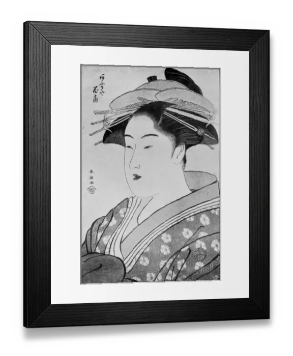 Framed Print : Antique Japanese Illustration: Portrait of Ao-Giya Kwasen by Shuncho Framed Print : Antique Japanese Illustration: Portrait of Ao-Giya Kwasen by Shuncho