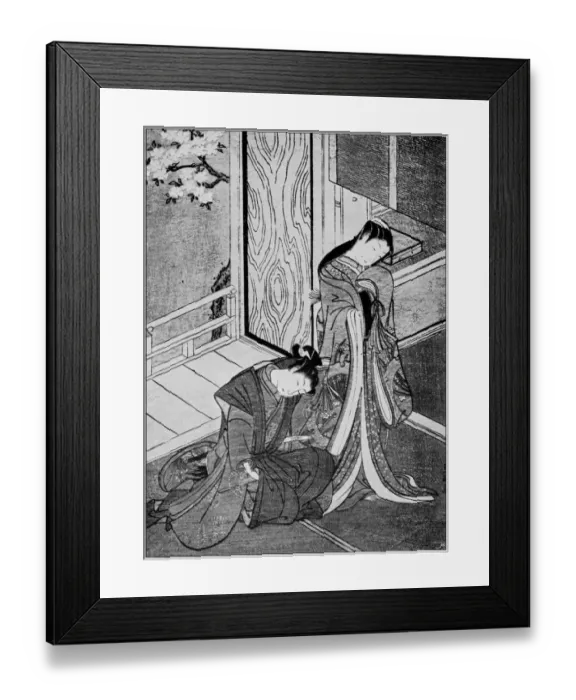Framed Print : Antique Japanese Illustration: Two women by Kitao Shigemasa Framed Print : Antique Japanese Illustration: Two women by Kitao Shigemasa