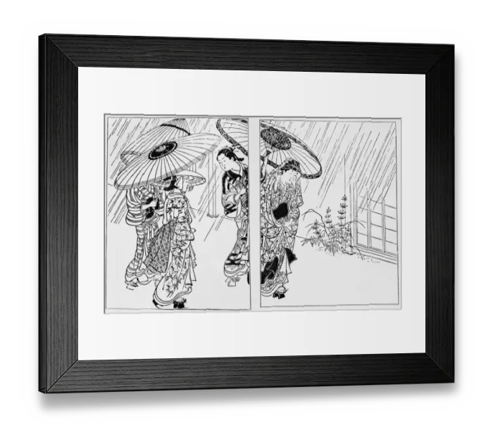 Framed Print : Antique Japanese Illustration: Women by Nishikawa Sukenobu Framed Print : Antique Japanese Illustration: Women by Nishikawa Sukenobu