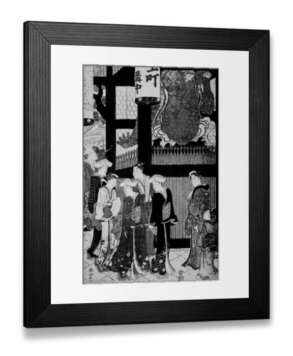 Framed Print : Antique Japanese Illustration: Gate of the temple of Asakusa by Shunzan Framed Print : Antique Japanese Illustration: Gate of the temple of Asakusa by Shunzan