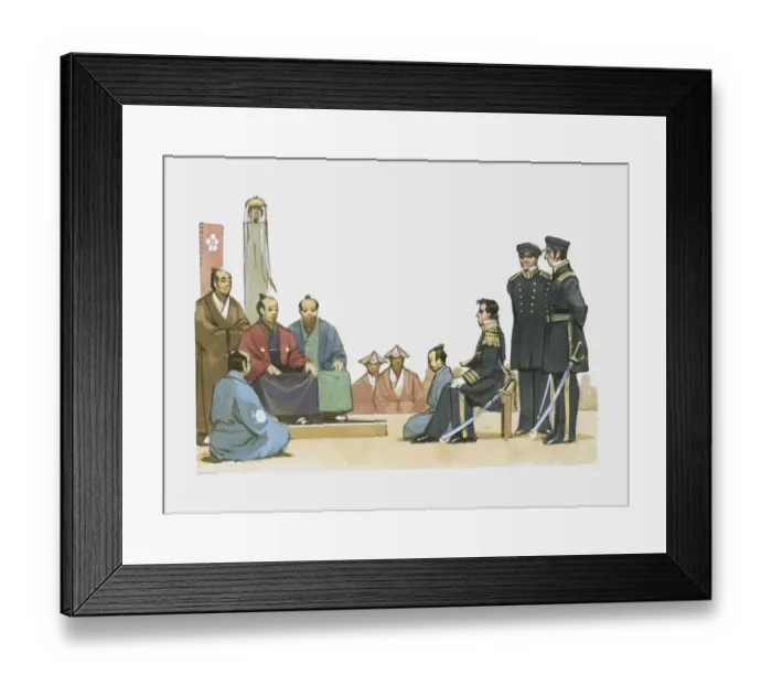 Framed Print : agreement, co-operation, discussion, history, horizontal, indoors, large group of people