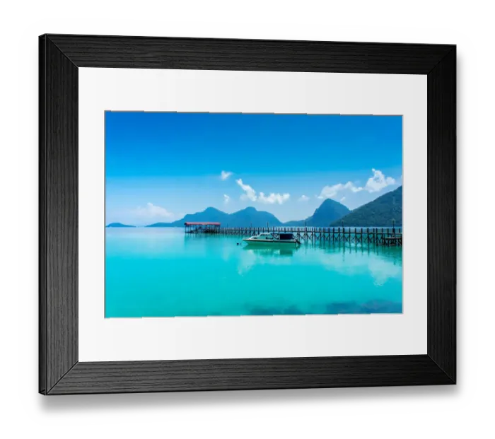 Framed Print : Aqua Waters of Bohey Dulang Lagoon