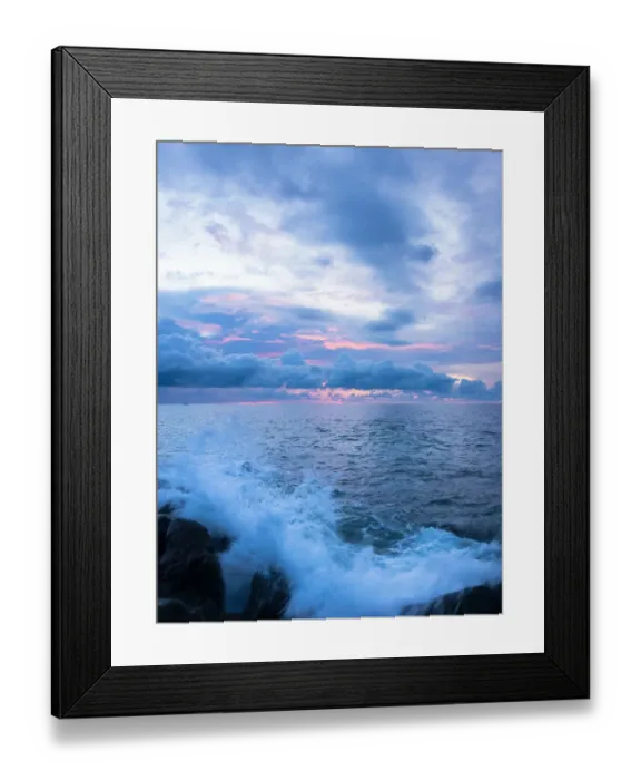 Framed Print : Wave splash at sunset, Dinawan Island, Sabah, Borneo Framed Print : Wave splash at sunset, Dinawan Island, Sabah, Borneo