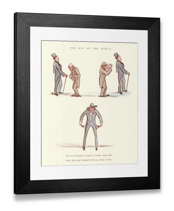 Framed Print : Victorian satirical cartoon, The Way of the World Framed Print : Victorian satirical cartoon, The Way of the World