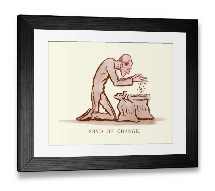 Framed Print : Victorian satirical cartoon Fond of Change Framed Print : Victorian satirical cartoon Fond of Change