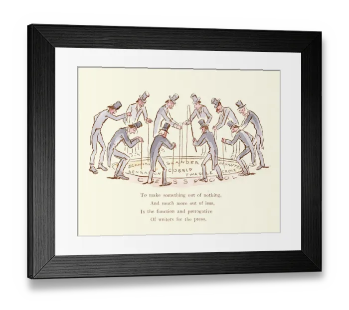 Framed Print : Victorian satirical cartoon - On gutter press and sensational journalism Framed Print : Victorian satirical cartoon - On gutter press and sensational journalism