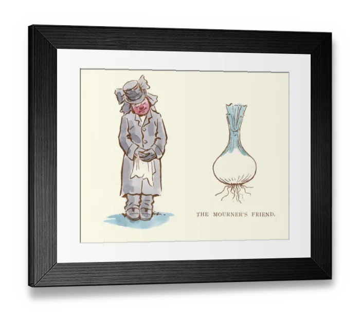Framed Print : Victorian satirical cartoon - The insincere mourner Framed Print : Victorian satirical cartoon - The insincere mourner