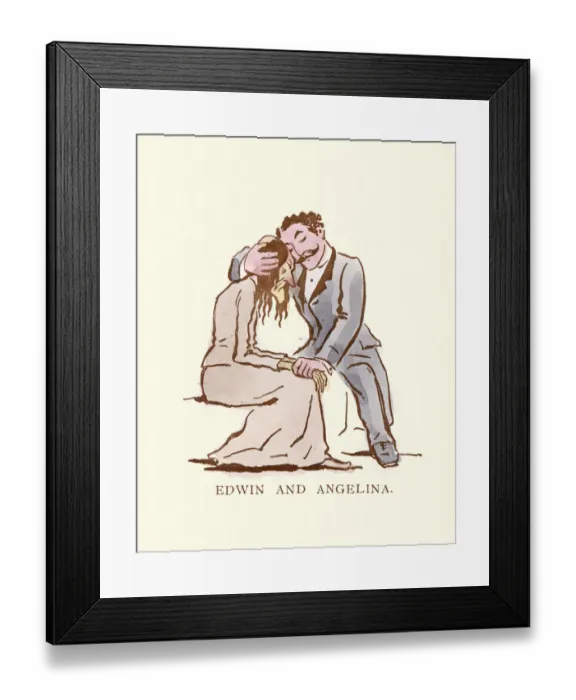 Framed Print : Victorian satirical cartoon - A cad romancing an ugly woman Framed Print : Victorian satirical cartoon - A cad romancing an ugly woman
