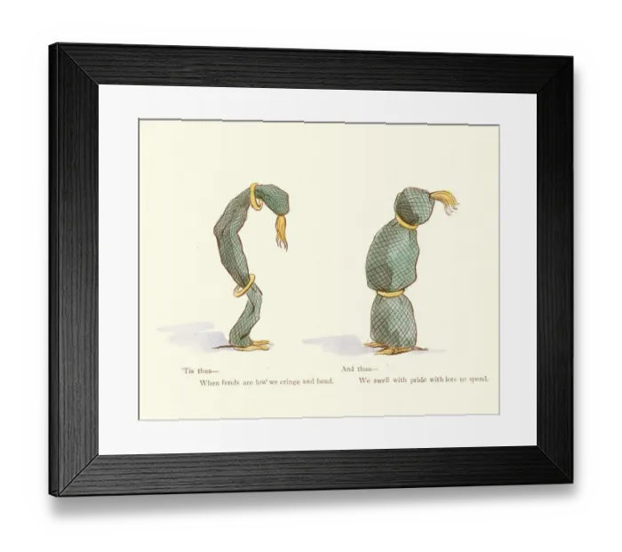 Framed Print : Victorian satirical cartoon - On Wealth and pride Framed Print : Victorian satirical cartoon - On Wealth and pride