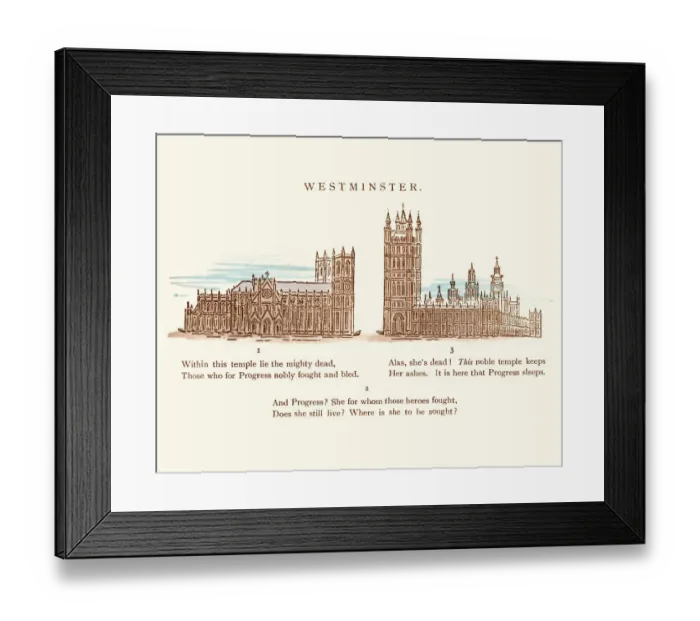 Framed Print : Victorian satirical cartoon about Westminster Politics Framed Print : Victorian satirical cartoon about Westminster Politics