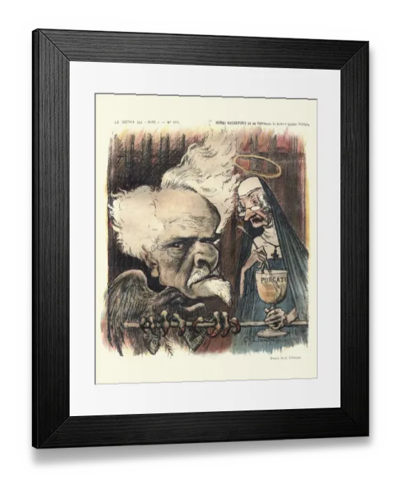 Framed Print : French satirical cartoon - Victor Henri Rochefort