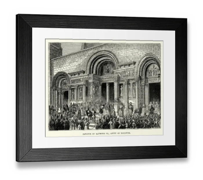 Framed Print : Penance of Raymond VI, Count of Toulouse Framed Print : Penance of Raymond VI, Count of Toulouse