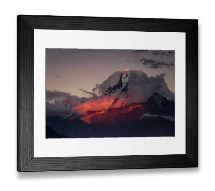 Framed Print : Landscape with Machapuchare-Fishtail peak view from Tadapani during trekking in Himalaya Mountains, Nepal Framed Print : Landscape with Machapuchare-Fishtail peak view from Tadapani during trekking in Himalaya Mountains, Nepal