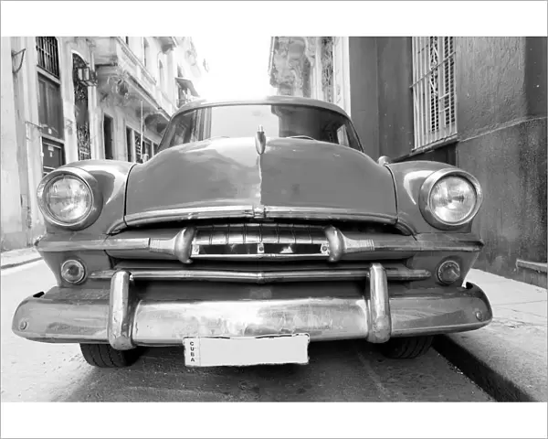 Old american car on beautiful street of Havana, Cuba