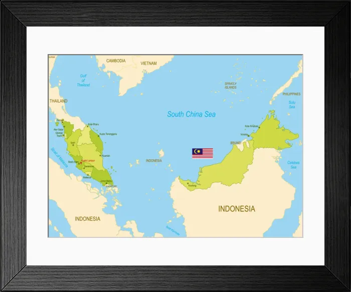 Framed Print : Malaysia. http: / / dikobraz.org / map_2.jpg Framed Print : Malaysia. http: / / dikobraz.org / map_2.jpg