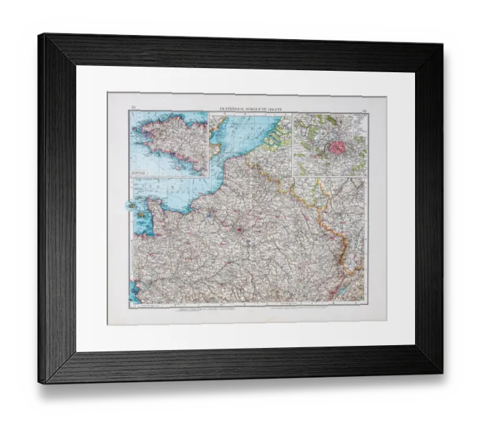 Framed Print : Map of France 1896 Framed Print : Map of France 1896