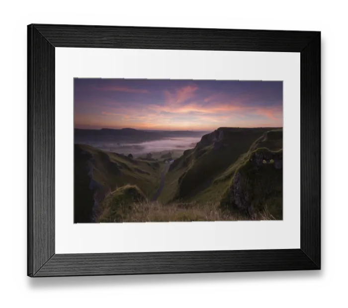 Framed Print : The Hills Have Eyes. Winnats pass dawn. English Peak District. UK. Europe Framed Print : The Hills Have Eyes. Winnats pass dawn. English Peak District. UK. Europe