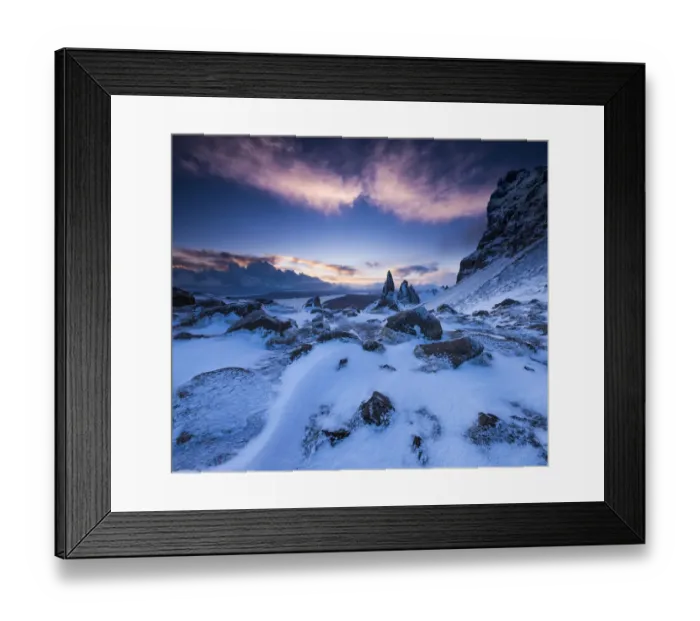 Framed Print : Winter on The Old Man of Storr. Isle of Skye, Scotland, UK Framed Print : Winter on The Old Man of Storr. Isle of Skye, Scotland, UK