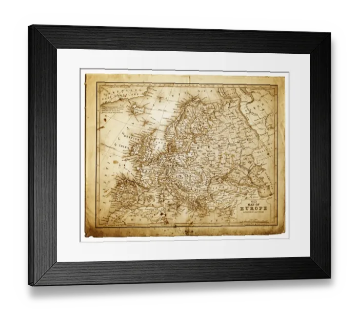 Framed Print : old map of central europe Framed Print : old map of central europe