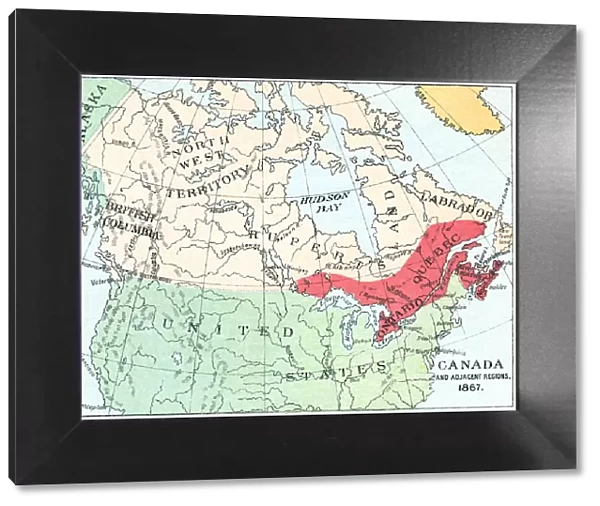 Antique Map of North America at Canadas Confederation - 19th Century