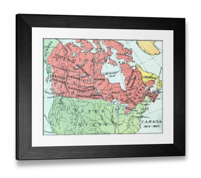 Framed Print : Antique Map of Canada - 19th Century Framed Print : Antique Map of Canada - 19th Century