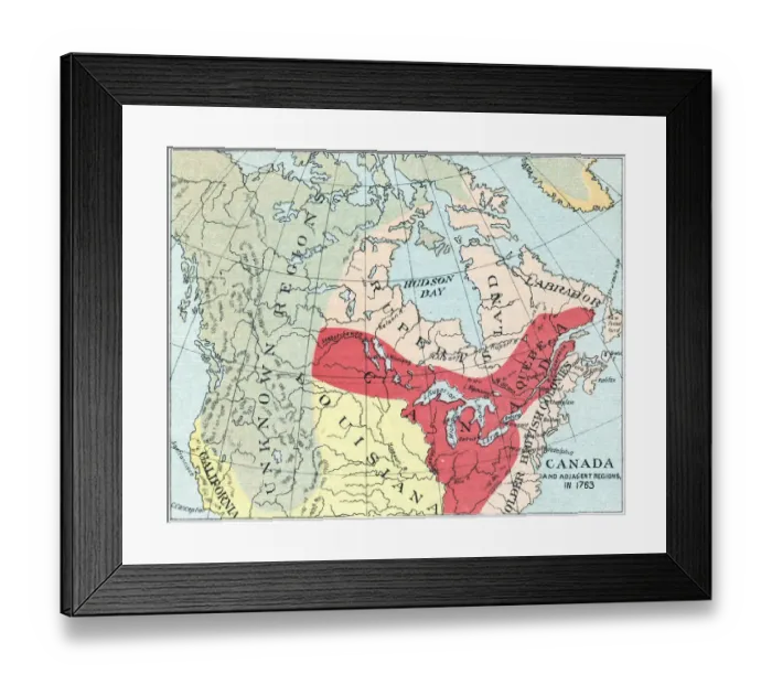 Framed Print : Antique Map of North America after the Seven Years War - 18th Century Framed Print : Antique Map of North America after the Seven Years War - 18th Century