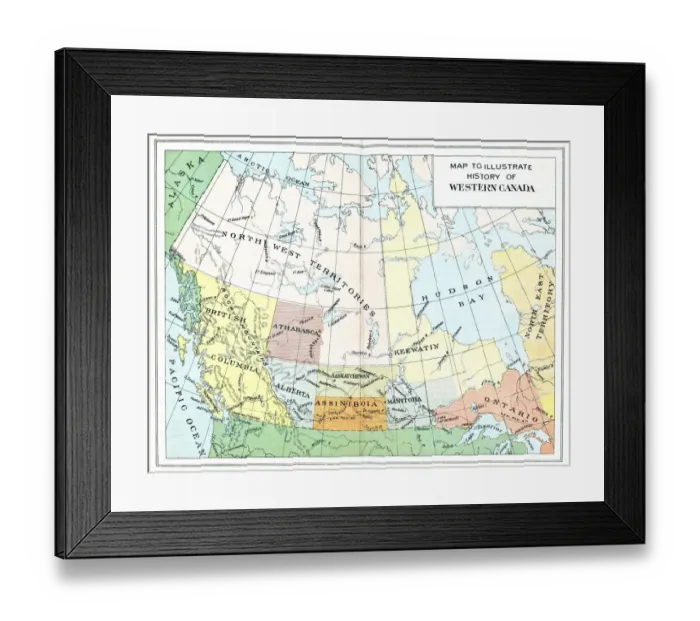 Framed Print : Antique Map of Canada - 19th Century Framed Print : Antique Map of Canada - 19th Century