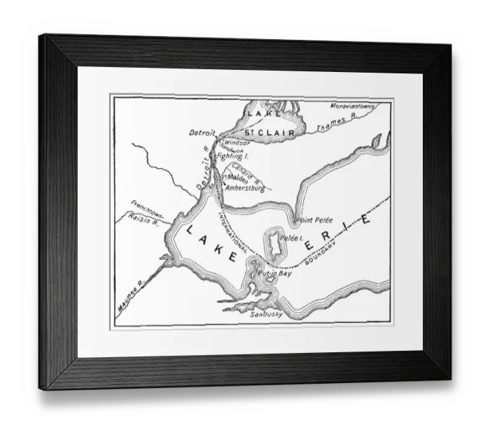 Framed Print : Antique Map of Detroit Area during the War of 1812 - 19th Century Framed Print : Antique Map of Detroit Area during the War of 1812 - 19th Century