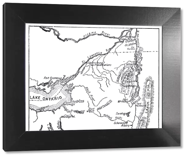 Antique Map of St. Lawrence Area during the War of 1812 - 19th Century
