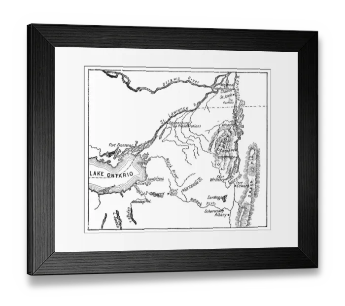 Framed Print : Antique Map of St. Lawrence Area during the War of 1812 - 19th Century Framed Print : Antique Map of St. Lawrence Area during the War of 1812 - 19th Century