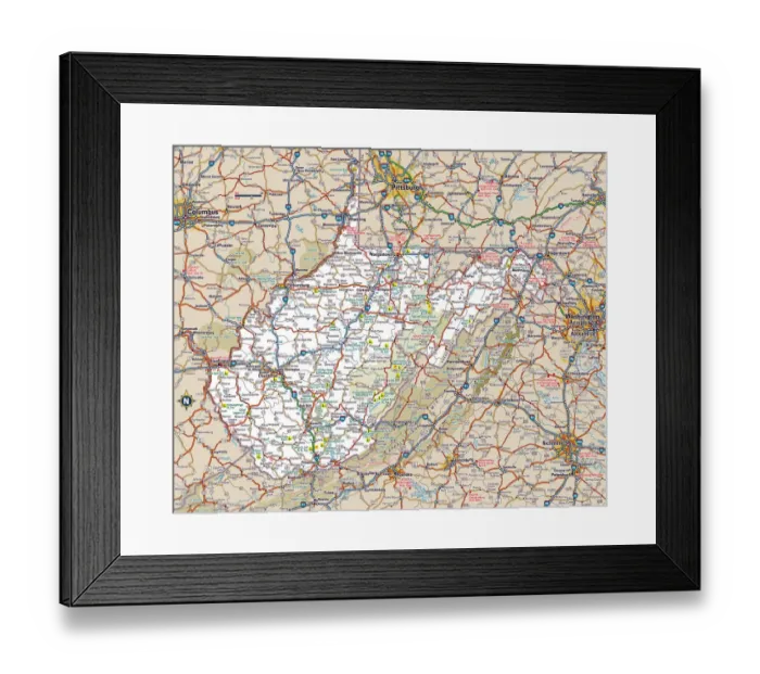 Framed Print : Reference Maps Framed Print : Reference Maps