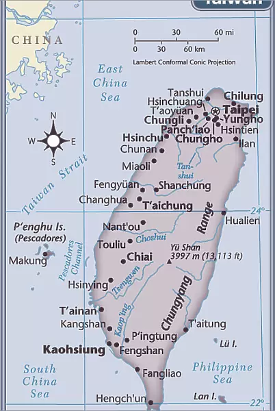 Taiwan country map