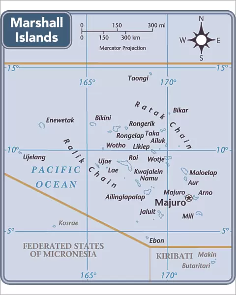 Marshall Islands country map