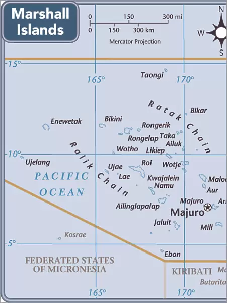 Marshall Islands country map