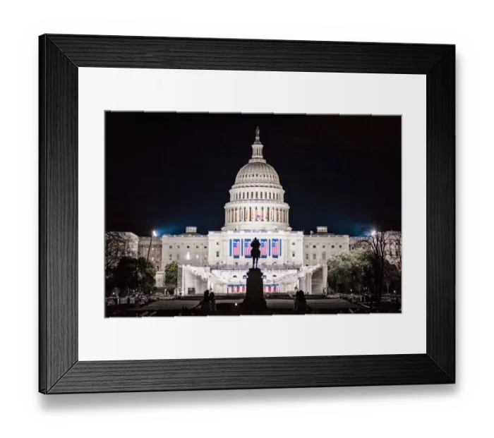 Framed Print : The U. S. Capitol Building Readied for the Trump Administration Framed Print : The U. S. Capitol Building Readied for the Trump Administration