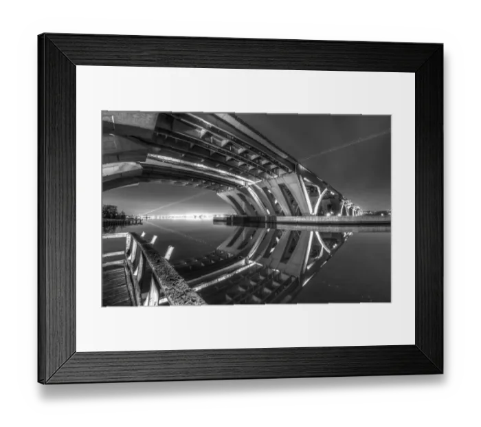 Framed Print : The Woodrow Wilson Bridge in Monochrome Framed Print : The Woodrow Wilson Bridge in Monochrome