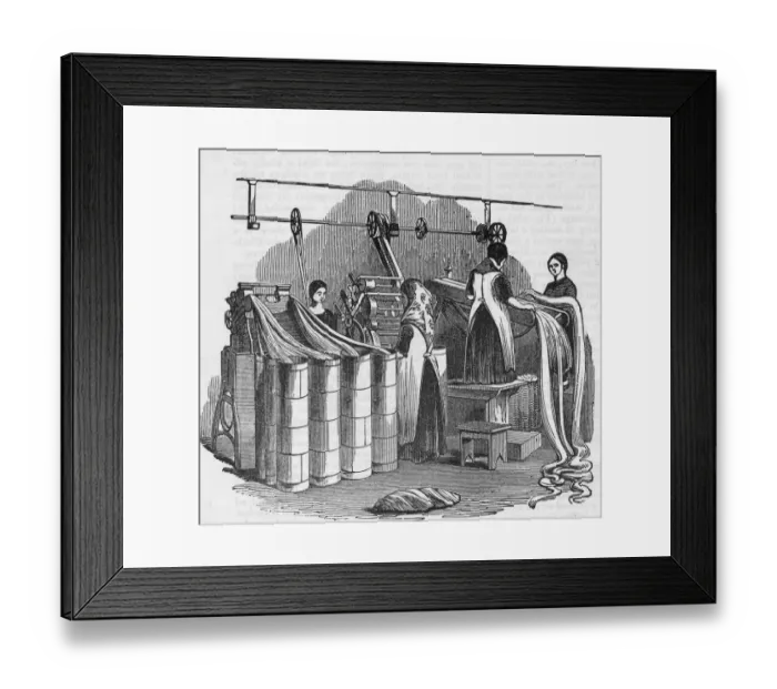 Framed Print : Wool Manufacture