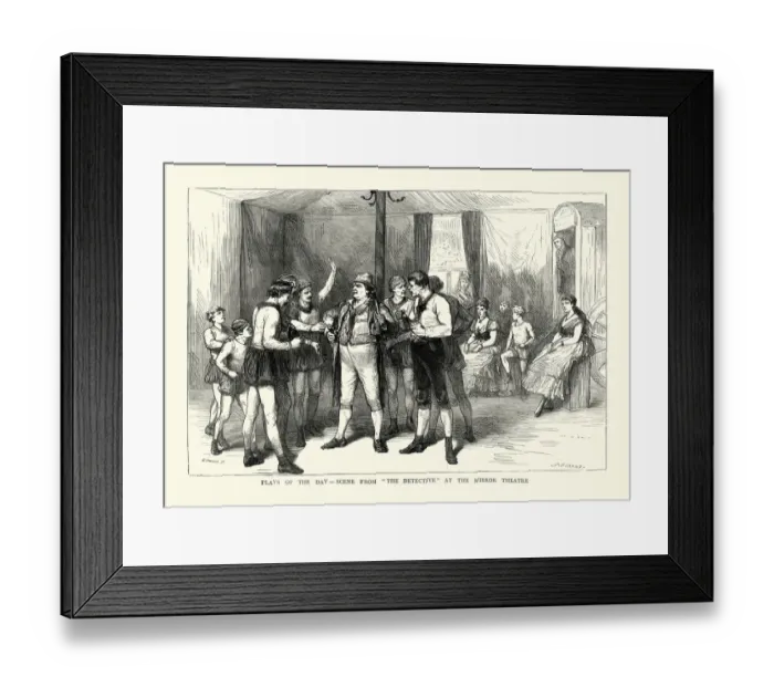 Framed Print : Victorian actors in the play The Detective, 1875 Framed Print : Victorian actors in the play The Detective, 1875