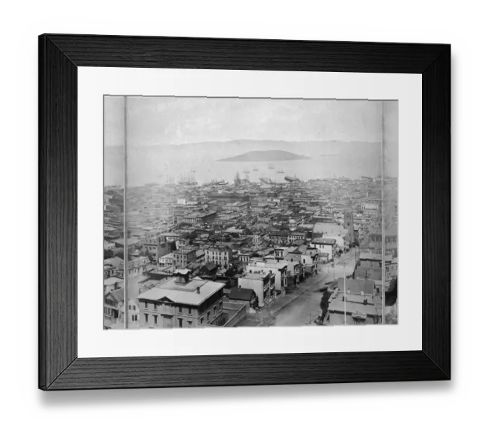 Framed Print : Panorama 5 of San Francisco from California Street Hill