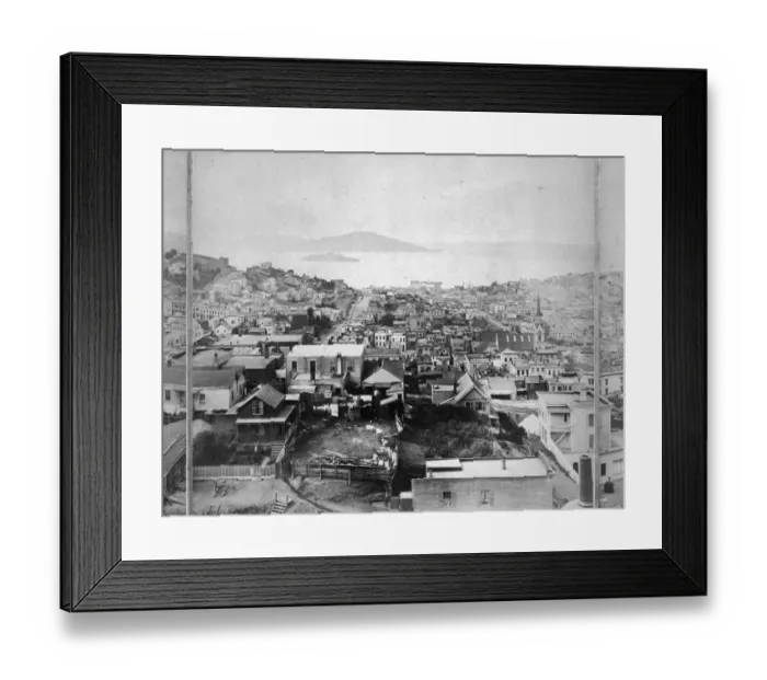 Framed Print : Panorama 3 of San Francisco from California Street Hill Framed Print : Panorama 3 of San Francisco from California Street Hill
