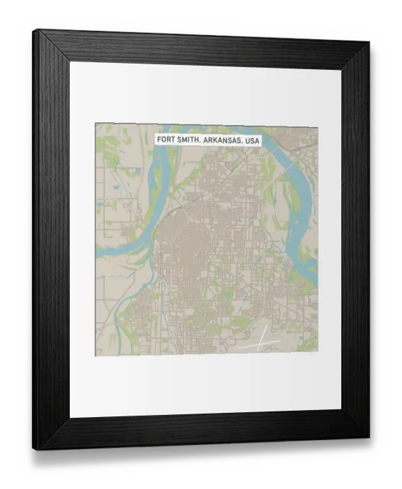 Framed Print : Fort Smith Arkansas US City Street Map Framed Print : Fort Smith Arkansas US City Street Map