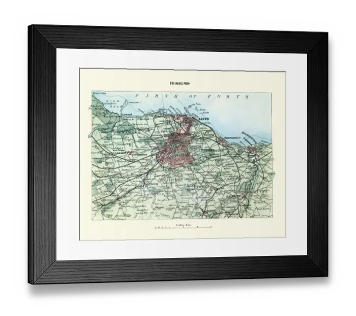 Framed Print : Antique map, Scotland, City of Edinburgh 19th Century Framed Print : Antique map, Scotland, City of Edinburgh 19th Century
