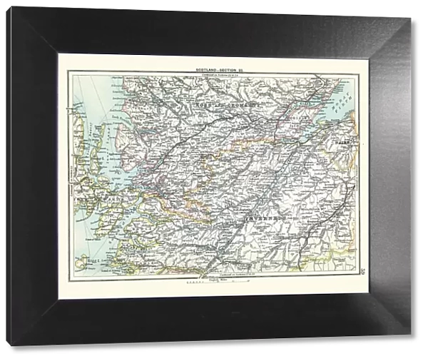 Antique map, Scotland, Inverness, Ross and Cromarty 19th Century
