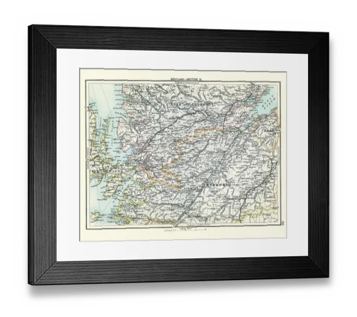 Framed Print : Antique map, Scotland, Inverness, Ross and Cromarty 19th Century Framed Print : Antique map, Scotland, Inverness, Ross and Cromarty 19th Century