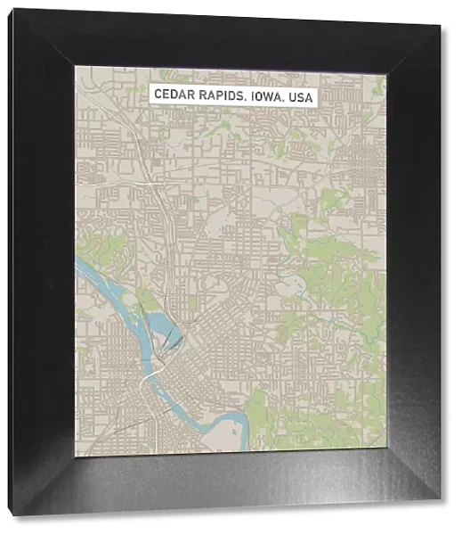 Cedar Rapids Iowa US City Street Map