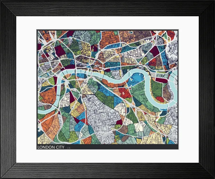 Framed Print : London city art map Framed Print : London city art map