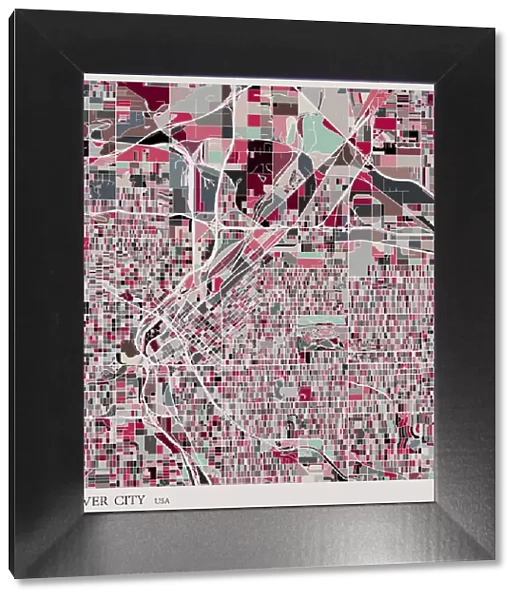 art illustration of Denver city map
